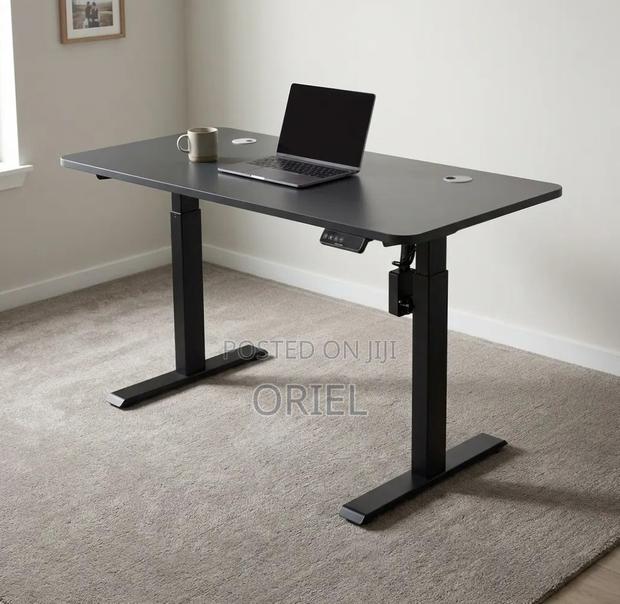 Office Desk : Electric Height Adjustable 120CM White Table - thumbnail 3