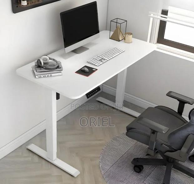 Office Desk : Electric Height Adjustable 120CM White Table - thumbnail 5
