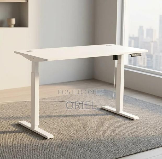 Office Desk : Electric Height Adjustable 120CM White Table - thumbnail 7