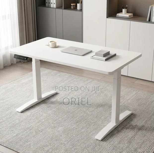 Office Desk : Electric Height Adjustable 120CM White Table - thumbnail 9