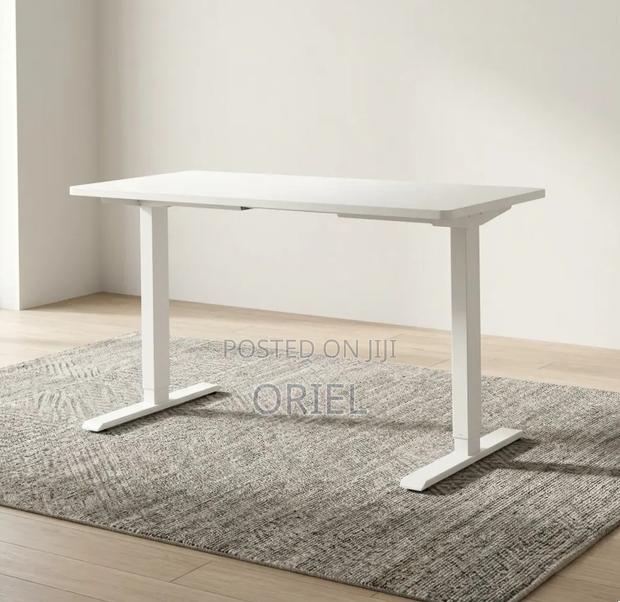 Office Desk : Electric Height Adjustable 120CM White Table - thumbnail 11