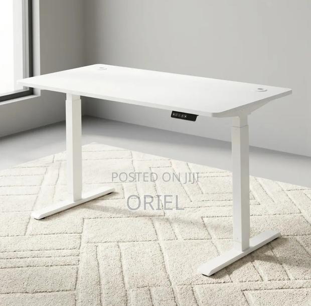 Office Desk : Electric Height Adjustable 120CM White Table - thumbnail 14
