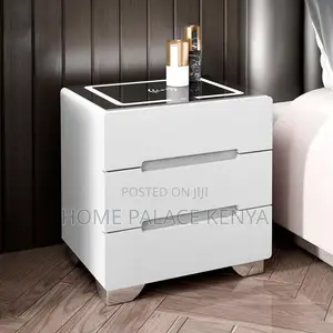 Bedside Cabinet; Contemporary LED Nightstand With Storage Cabinet