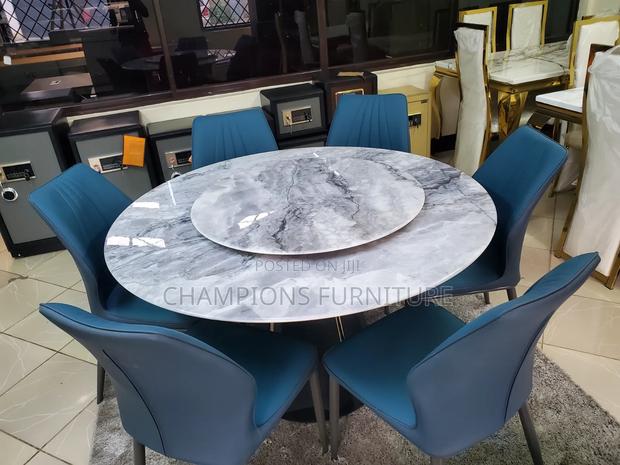 7-Piece Marble Dining Table With 6 Chairs - main view