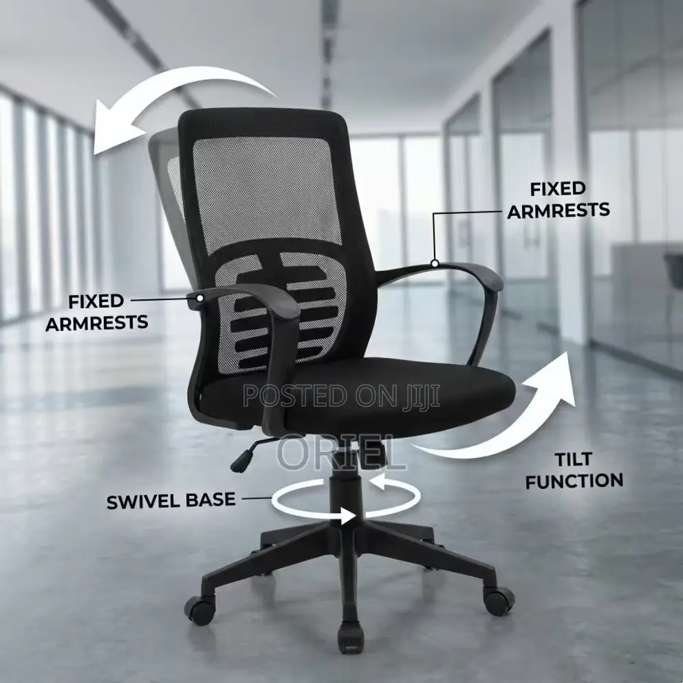 Office Chair : Mid-Back Swivel Base Staff Chair