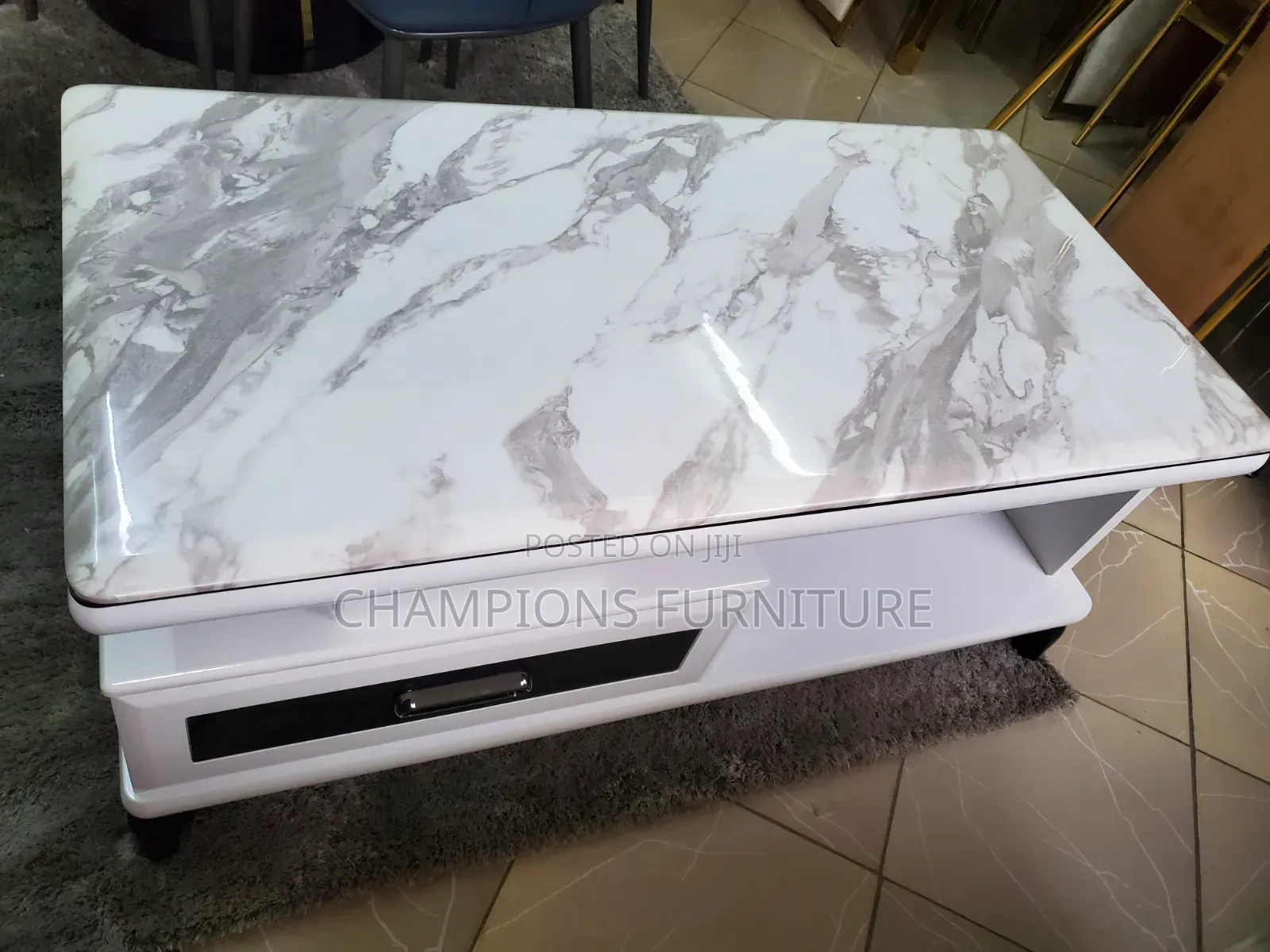 Modern Marble Top Coffee Table With Storage