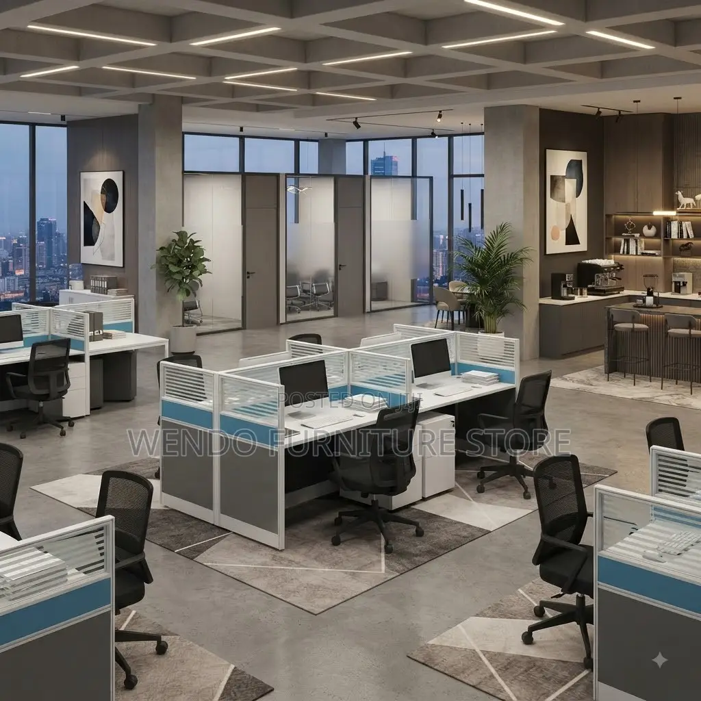 Office Workstation; Four Users MDF Office Rectangular Workstations