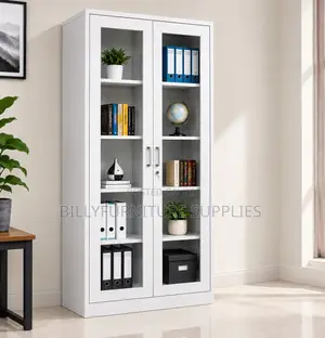 2 Door Office Filing Cabinet With Full Glass Doors