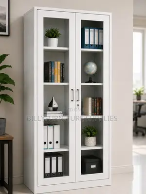 2 Door Office Filing Cabinet With Full Glass Doors