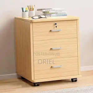 Office Cabinet : Movable 3-Drawer Cabinet With Pedestals