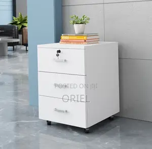 Office Cabinet : Movable 3-Drawer Cabinet With Pedestals