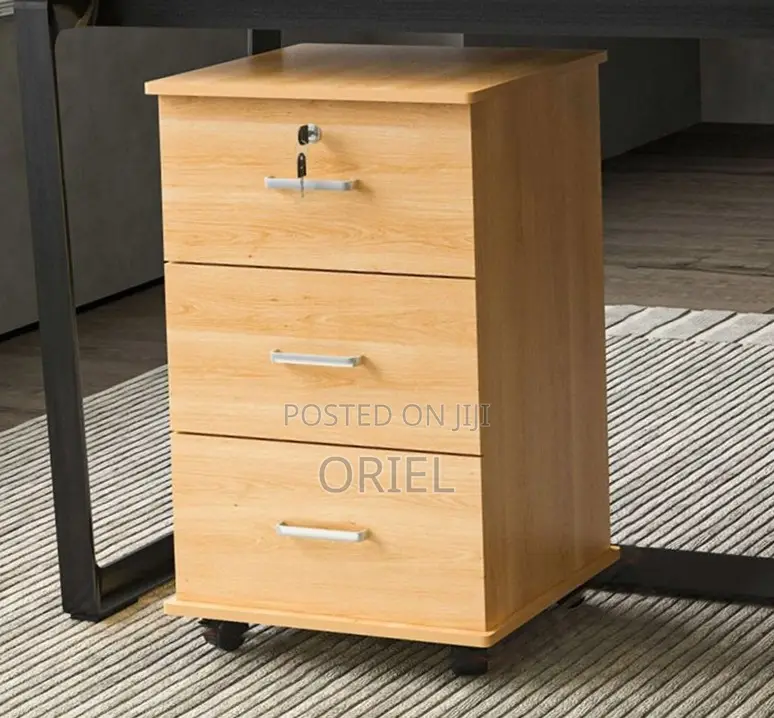 Office Cabinet : Movable 3-Drawer Cabinet With Pedestals