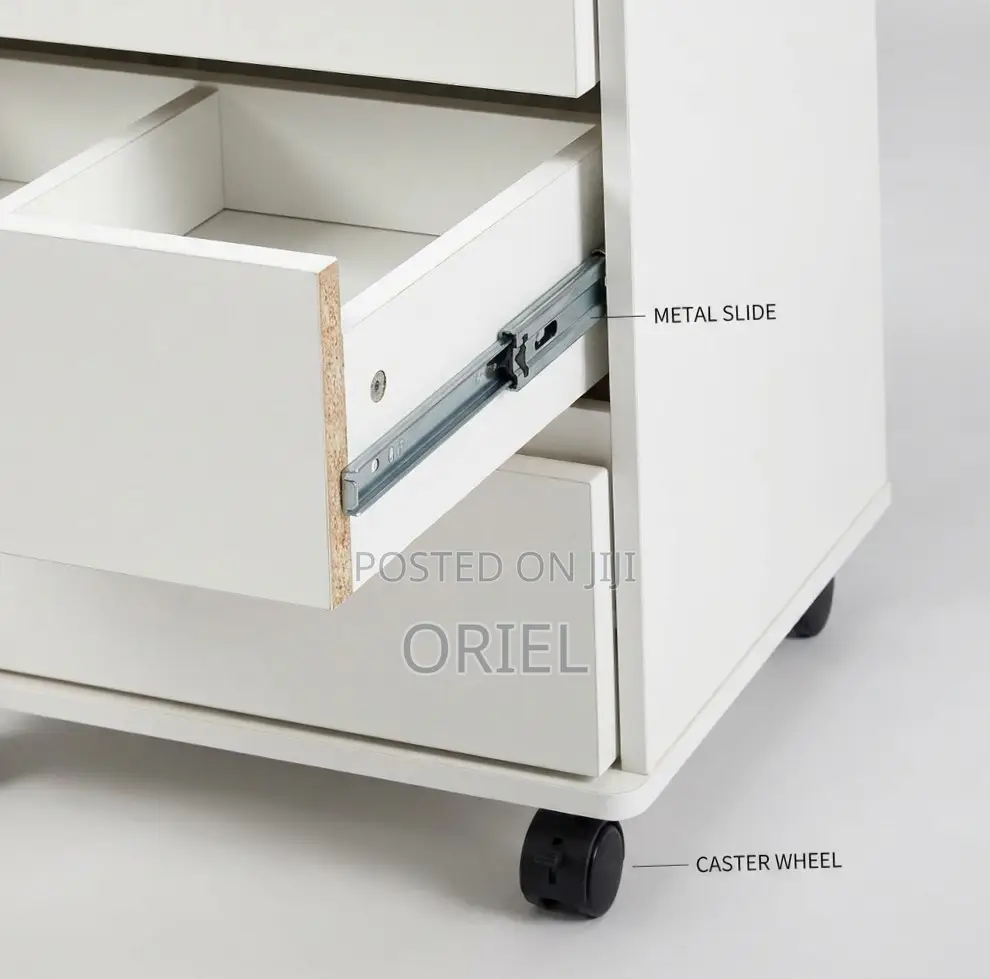Office Cabinet : Movable 3-Drawer Cabinet With Pedestals