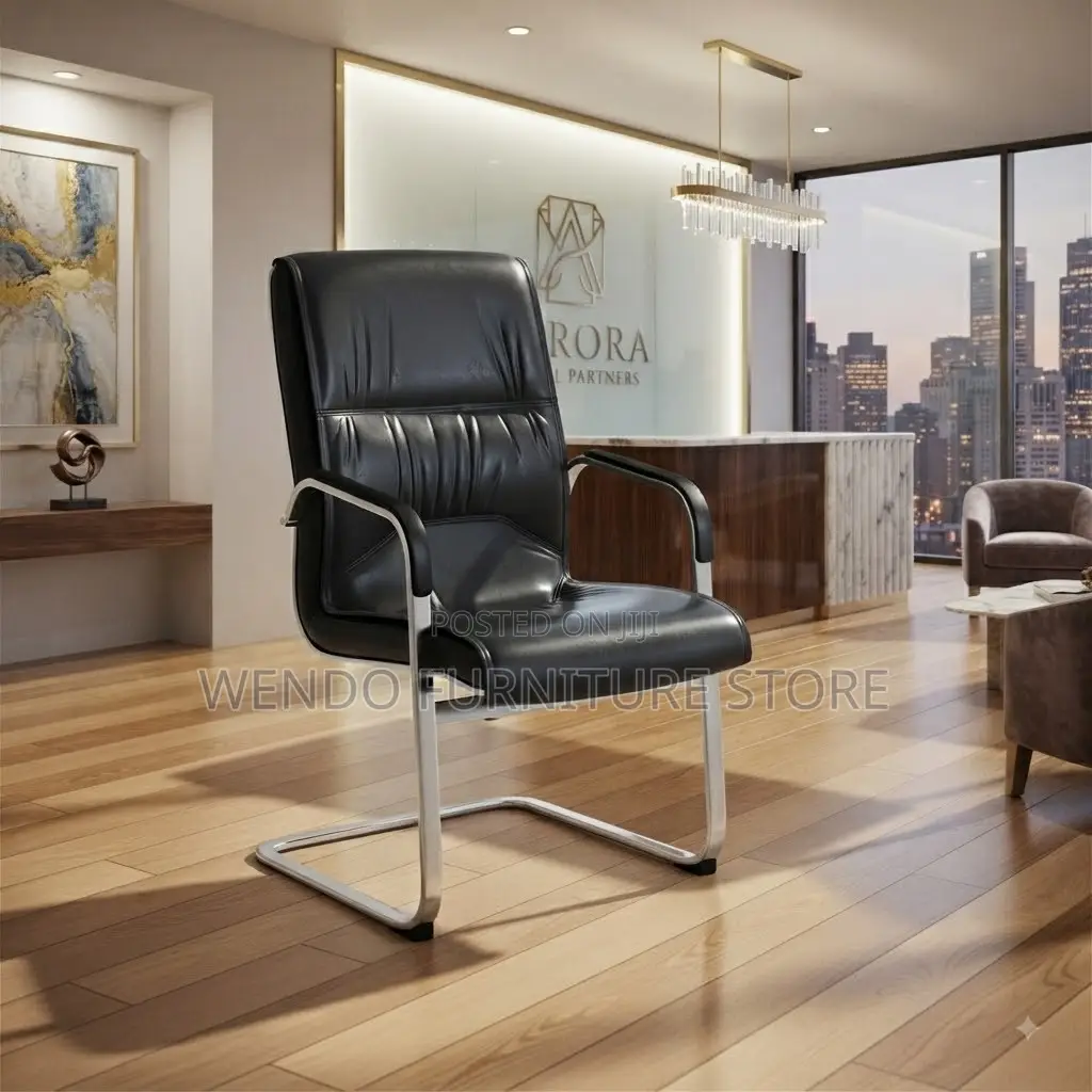 Office Chairs; Executive Mid Back Visitors Leather Seat