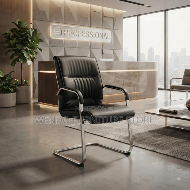 Office Chairs; Executive Mid Back Visitors Leather Seat - thumbnail 4