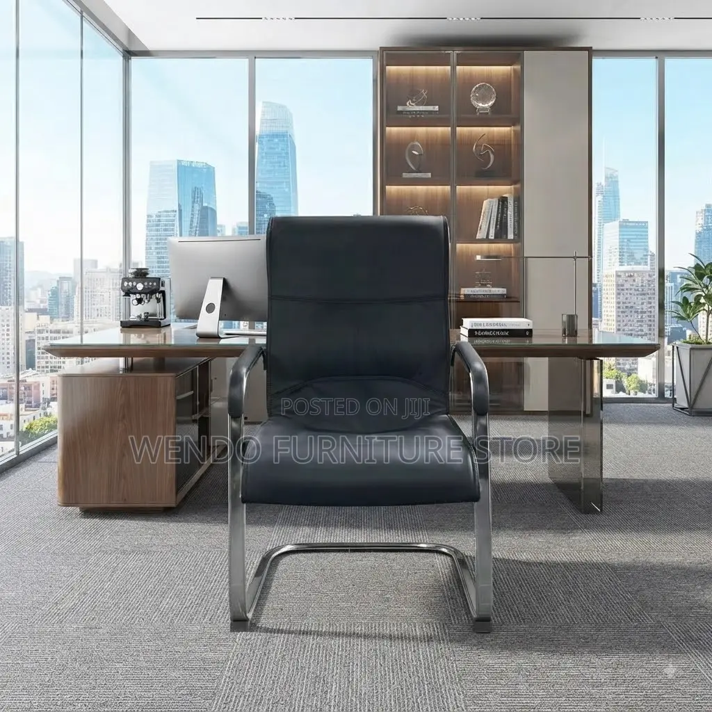 Office Chairs; Executive Mid Back Visitors Leather Seat
