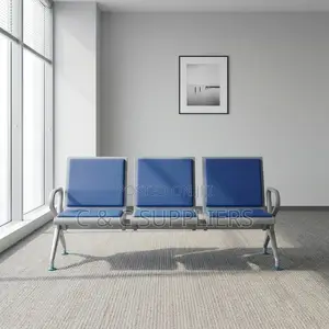 3-Link Blue Padded Visitors Bench.