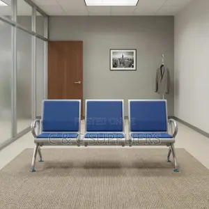 3-Link Blue Padded Visitors Bench.