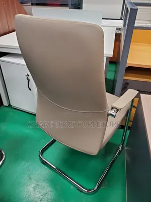 Beige Leather Executive Boardroom/Visistors Chair