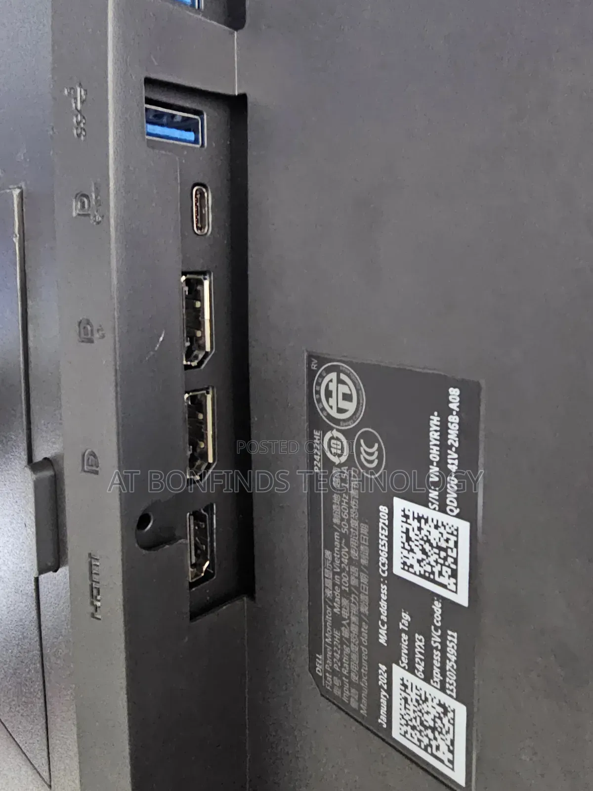 Dell P2422HE
24 Inch Fhd(1920*1080)
Vga/Hdmi/Display/Type C