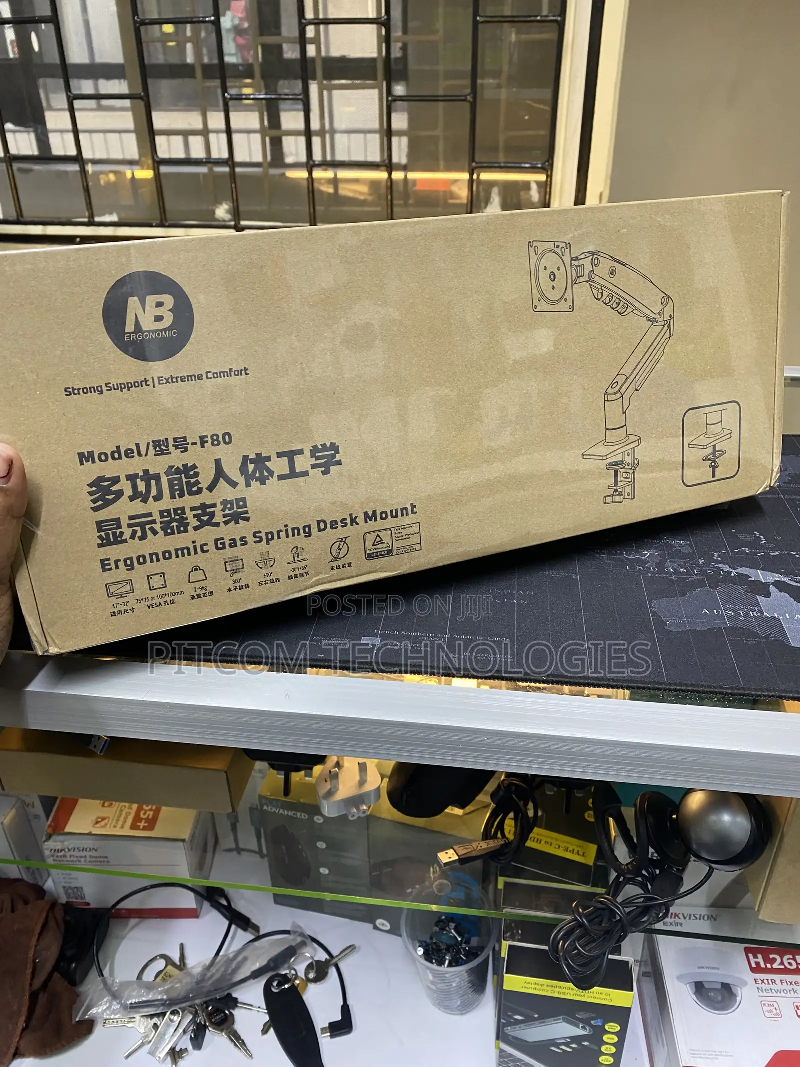 NB F80 Ergonomics Gas Spring Desk Mount