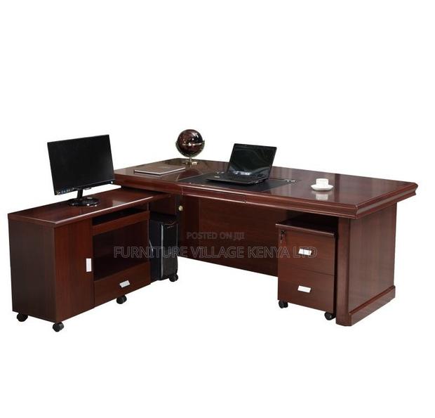 Office Desk; 1.8 M Mahogany L Director's Computer Office Desk - thumbnail 2