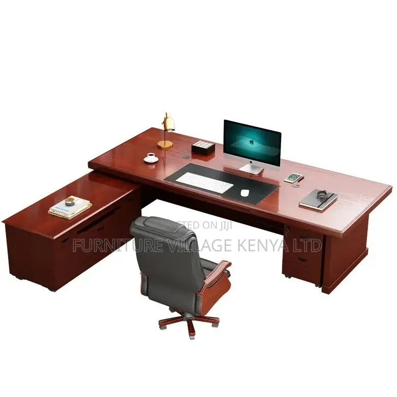 Office Desk; 1.8 M Mahogany L Director's Computer Office Desk