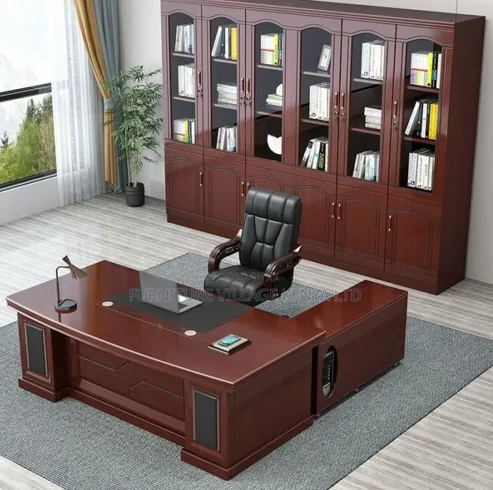 Office Desk; 1.8 M Mahogany L Director's Computer Office Desk