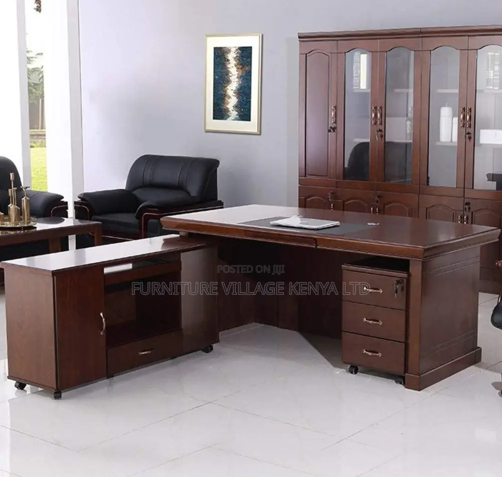 Office Desk; 1.8 M Mahogany L Director's Computer Office Desk