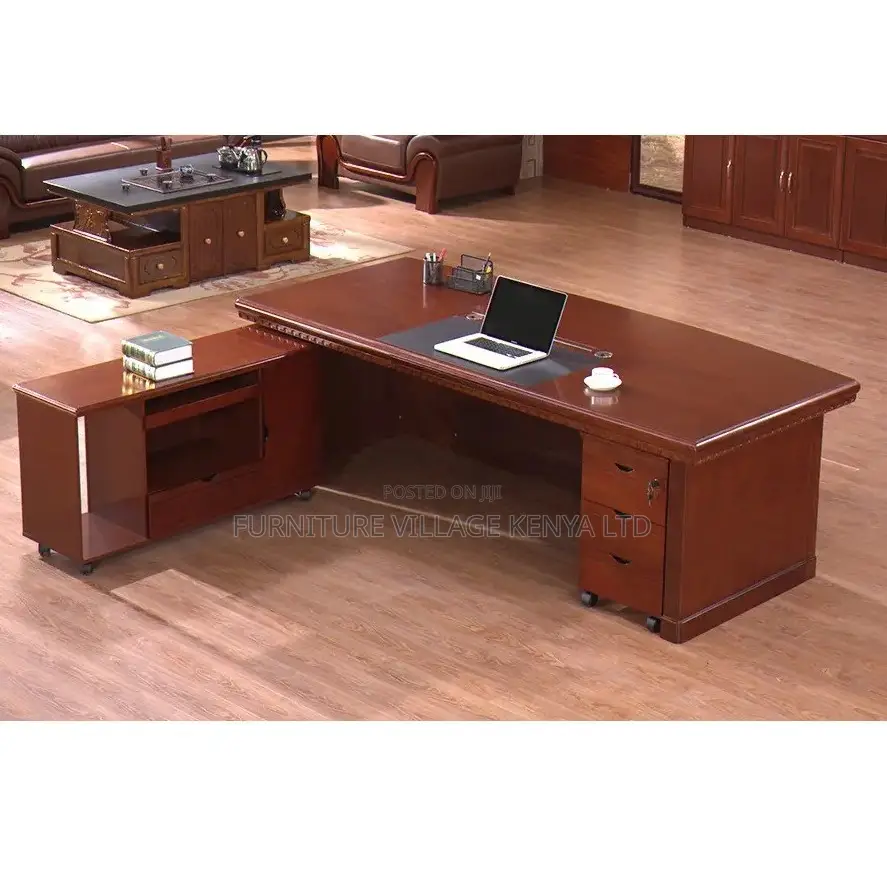 Office Desk; 1.8 M Mahogany L Director's Computer Office Desk