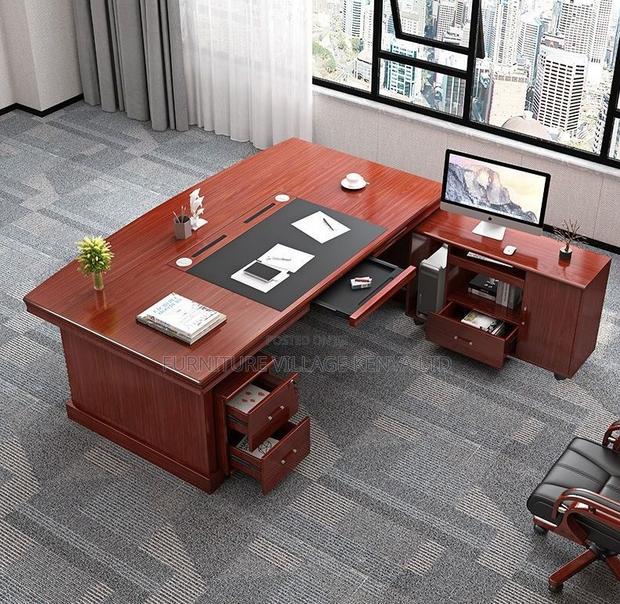 Office Desk; 1.8 M Mahogany L Director's Computer Office Desk - thumbnail 11