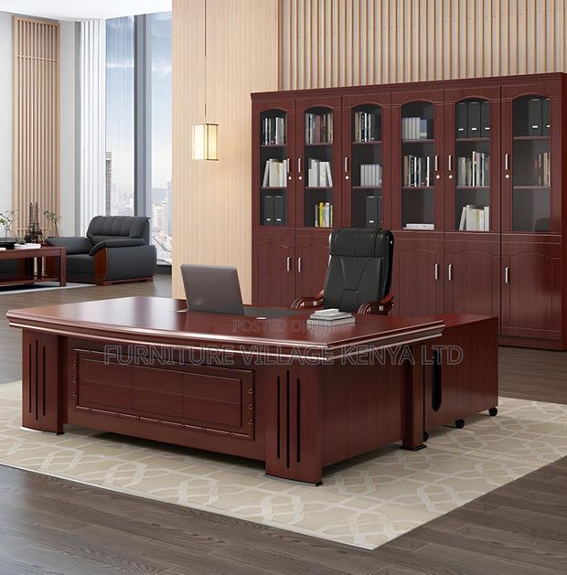Office Desk; 1.8 M Mahogany L Director's Computer Office Desk - thumbnail 12