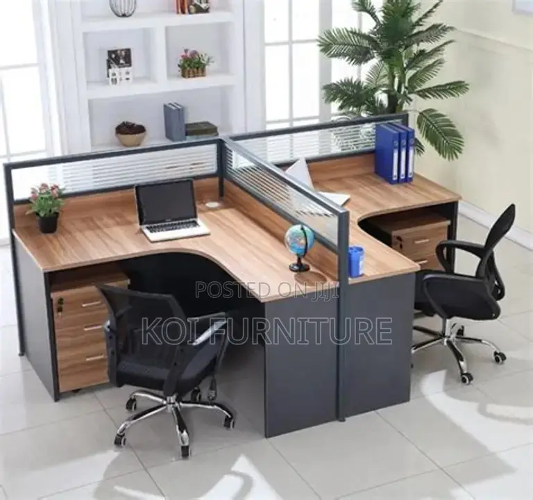 Office Workstation; Two Users Curved Office Workstation