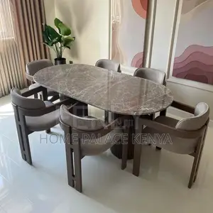 Dining Set; Elegant Contemporary 6 Seater Dining Furniture