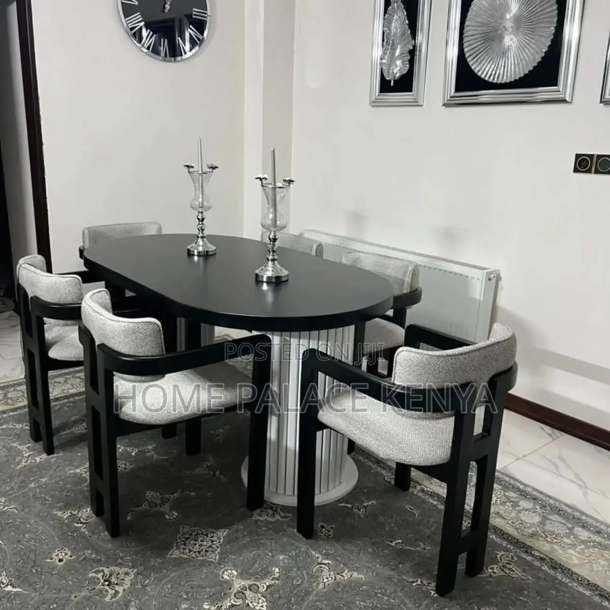 Dining Set; Elegant Contemporary 6 Seater Dining Furniture