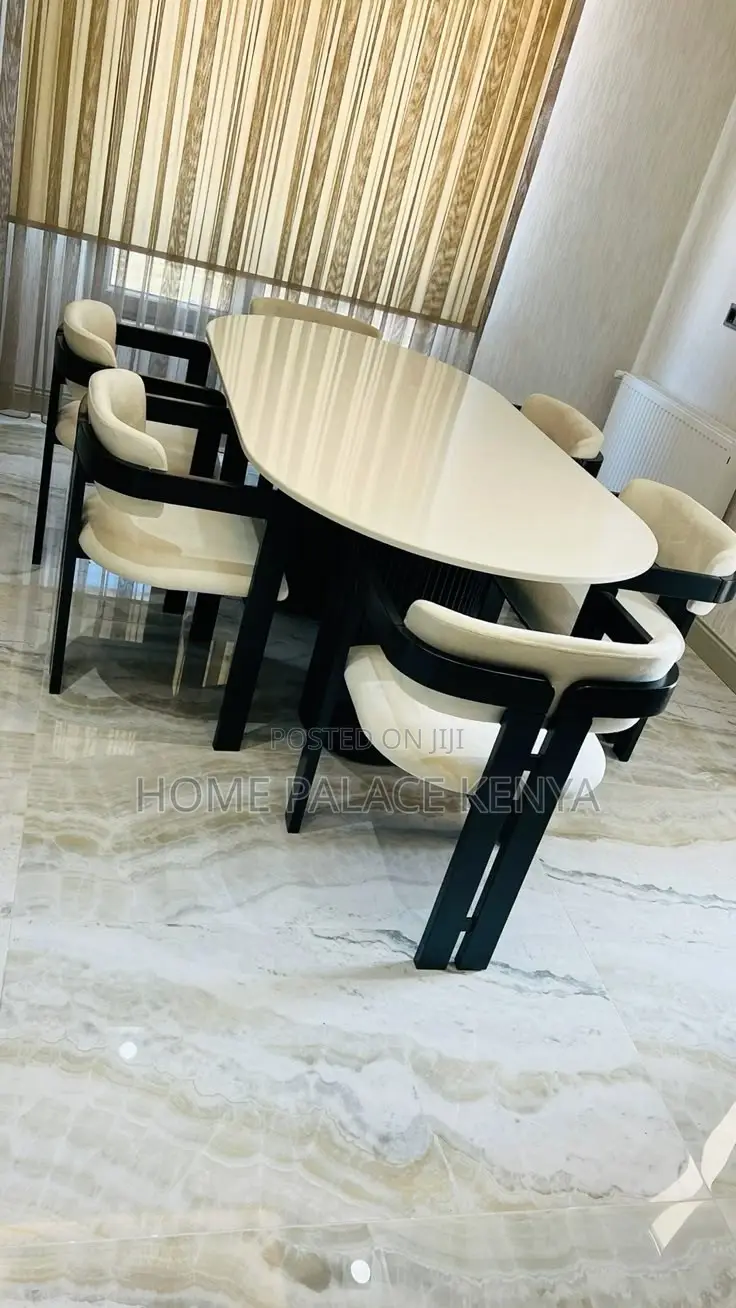 Dining Set; Elegant Contemporary 6 Seater Dining Furniture