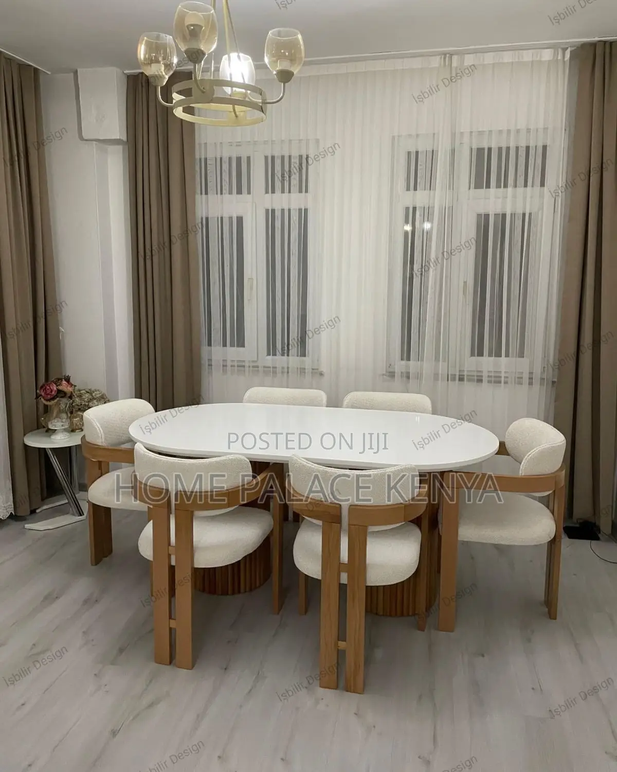 Dining Set; Elegant Contemporary 6 Seater Dining Furniture