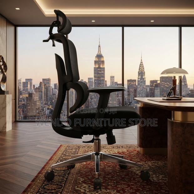 Office Chairs; Orthopedic Fabric Office Seat With Adjustable Backrest - thumbnail 2