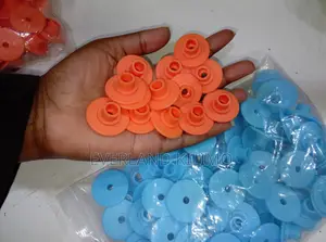 Orange Anti-Fall Round Identification Ear Tags for Goats