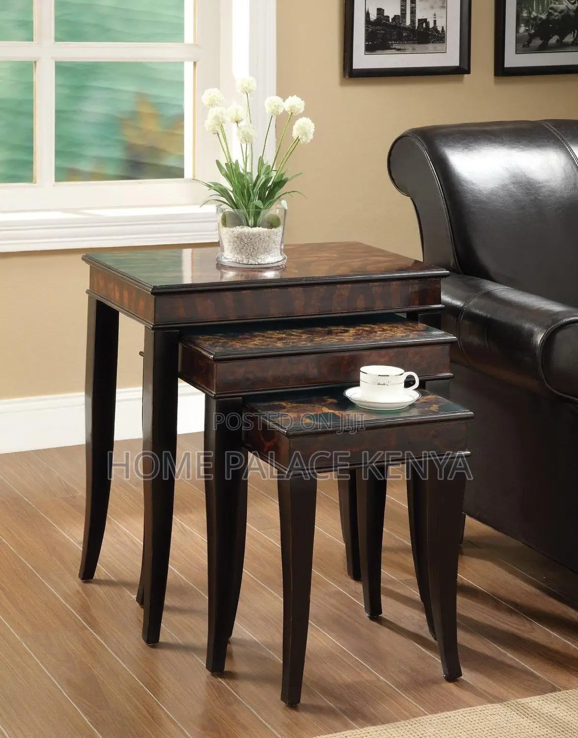 Nesting Table; Traditional Mahogany Nesting Coffee Table Set
