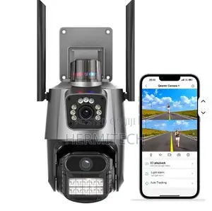 Dual Lens 4G PTZ CCTV With SIM Slot, Color Night Vision