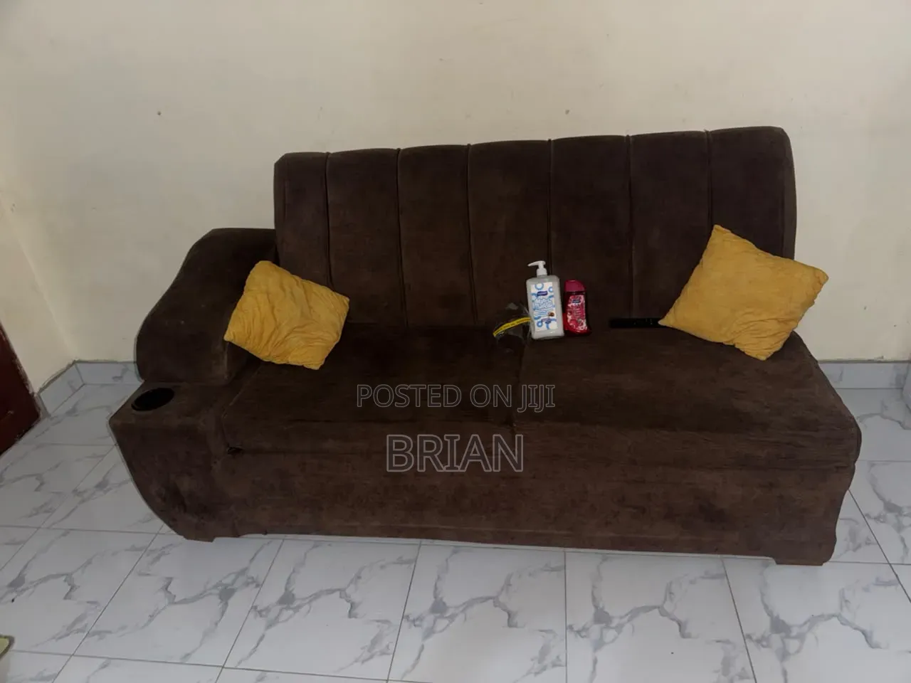 3 Seater Brown Sofa