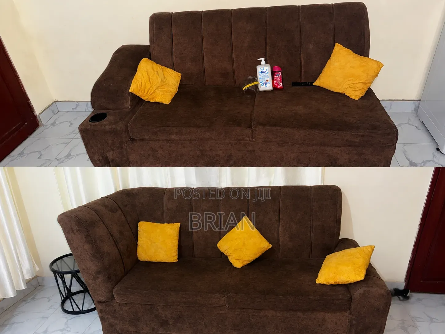 3 Seater Brown Sofa