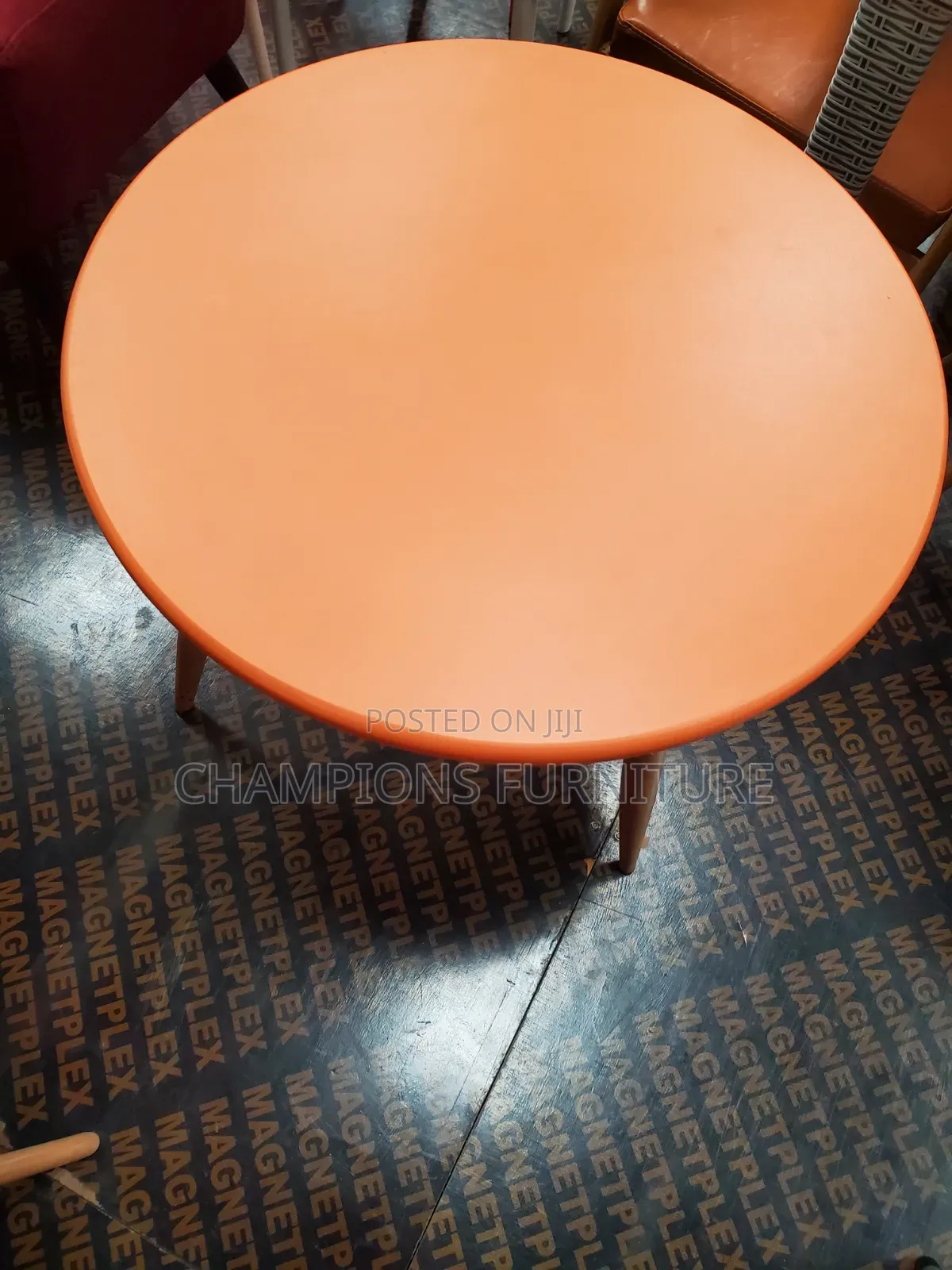 Round Orange Accent Table