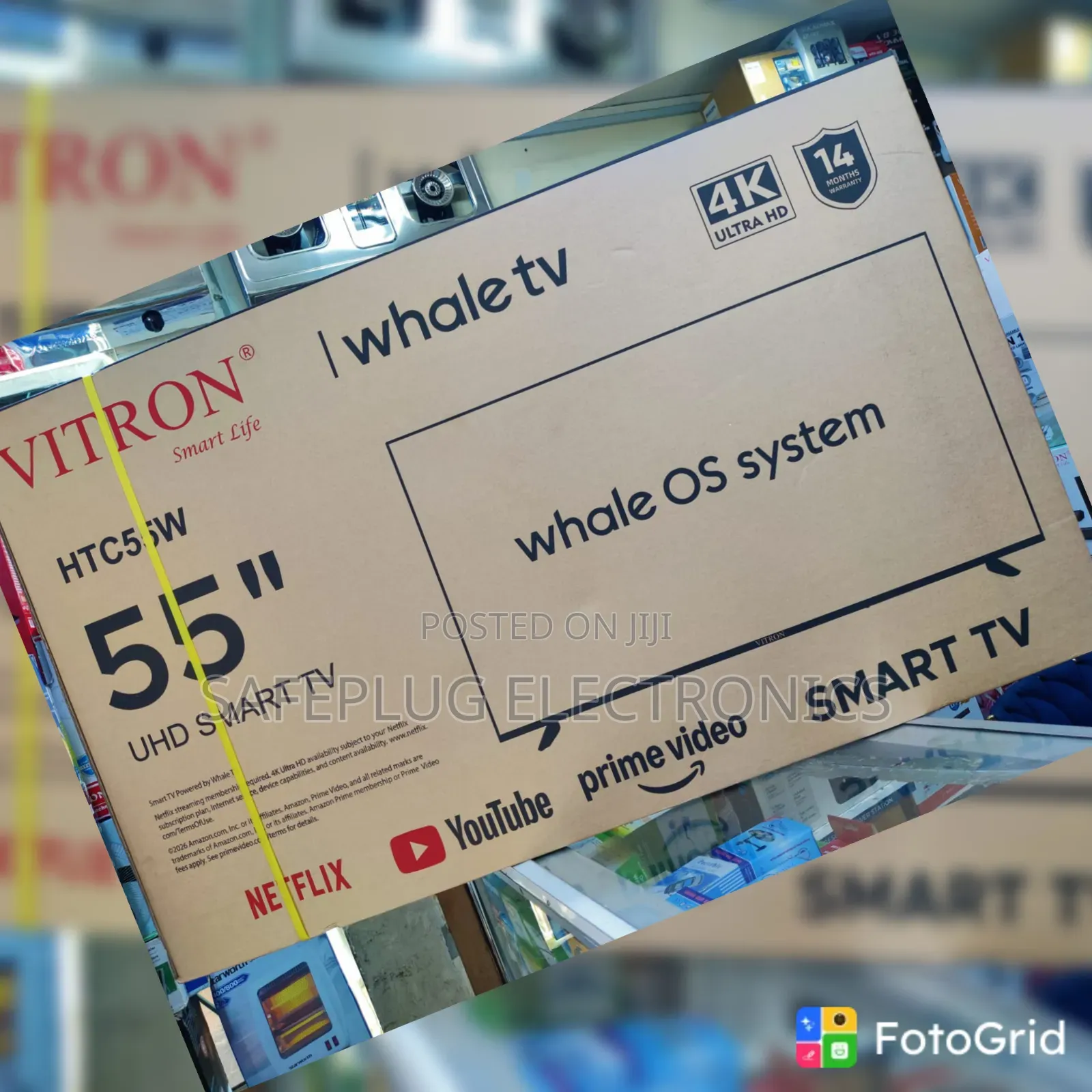 Vitron 55-Inch Whale OS Smart UHD TV – Netflix, YouTube