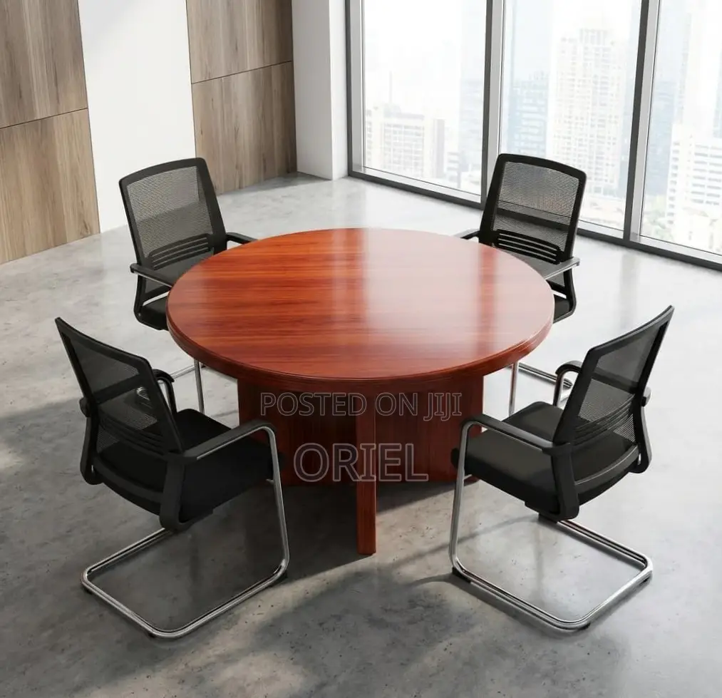 Office Table : 120CM Round Conference 4-Seater Meeting Table