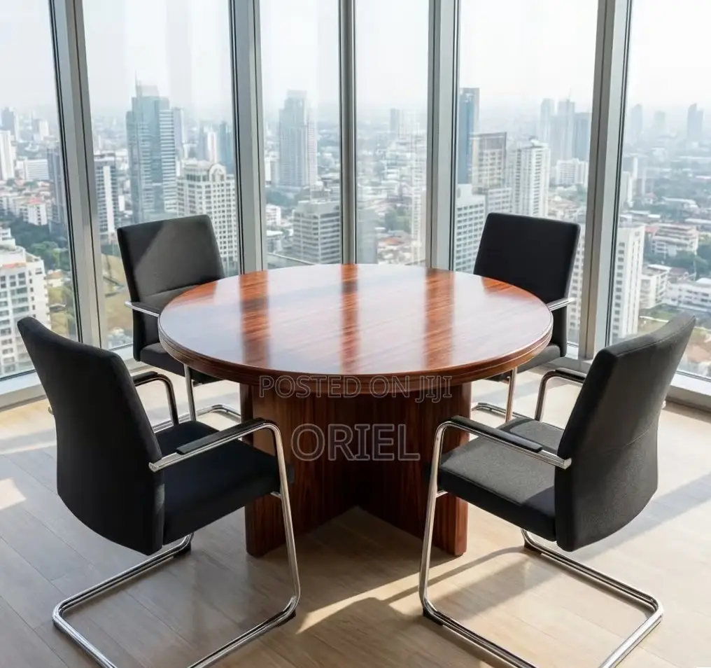 Office Table : 120CM Round Conference 4-Seater Meeting Table