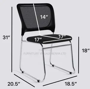 Office Chair; Mesh Chrome Non Swivel Guest Office Chair