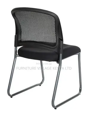 Office Chair; Mesh Chrome Non Swivel Guest Office Chair