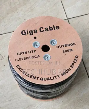 Cat 6 Outdoor Ethernet Cable - Black, 305m Mbps,
